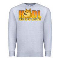 Heather Grey hodl hold on for dear life dogecoin Premium Sweatshirt - Jasminsmagicworld