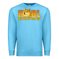 Ocean Blue hodl hold on for dear life dogecoin Premium Sweatshirt - Jasminsmagicworld