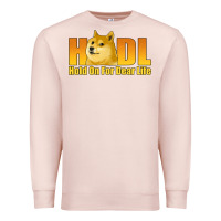 Pale Pink hodl hold on for dear life dogecoin Premium Sweatshirt - Jasminsmagicworld
