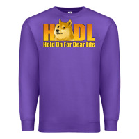 Purple hodl hold on for dear life dogecoin Premium Sweatshirt - Jasminsmagicworld