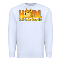 White hodl hold on for dear life dogecoin Premium Sweatshirt - Jasminsmagicworld