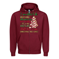 Burgundy sketchy stuff for some christmas tree cakes Zipper Hoodie - JahusDesignShop