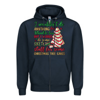Navy sketchy stuff for some christmas tree cakes Zipper Hoodie - JahusDesignShop