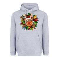 Heather Grey Christmas reindeer sunflower Heavyweight Hoodie - Jasminsmagicworld