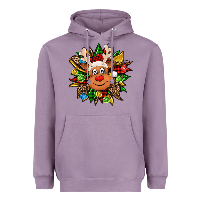 Christmas Reindeer Sunflower Heavyweight Hoodie by Jasminsmagicworld | Teevron
