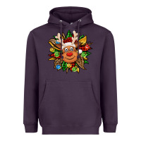 Plum Christmas reindeer sunflower Heavyweight Hoodie - Jasminsmagicworld