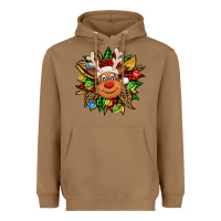Toasted Coconut Christmas reindeer sunflower Heavyweight Hoodie - Jasminsmagicworld