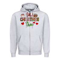 Heather Grey oh christmas tree Zipper Hoodie - JahusDesignShop