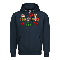 Navy oh christmas tree Zipper Hoodie - JahusDesignShop
