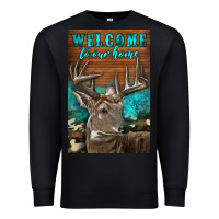 Black Western Buck Deer Garden Premium Sweatshirt - LillyAllenDesigns