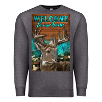 Charcoal Heather Western Buck Deer Garden Premium Sweatshirt - LillyAllenDesigns
