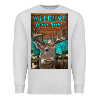 Dove Grey Western Buck Deer Garden Premium Sweatshirt - LillyAllenDesigns