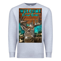 Heather Grey Western Buck Deer Garden Premium Sweatshirt - LillyAllenDesigns