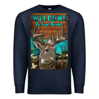 Navy Western Buck Deer Garden Premium Sweatshirt - LillyAllenDesigns