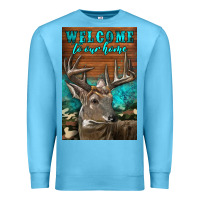 Ocean Blue Western Buck Deer Garden Premium Sweatshirt - LillyAllenDesigns