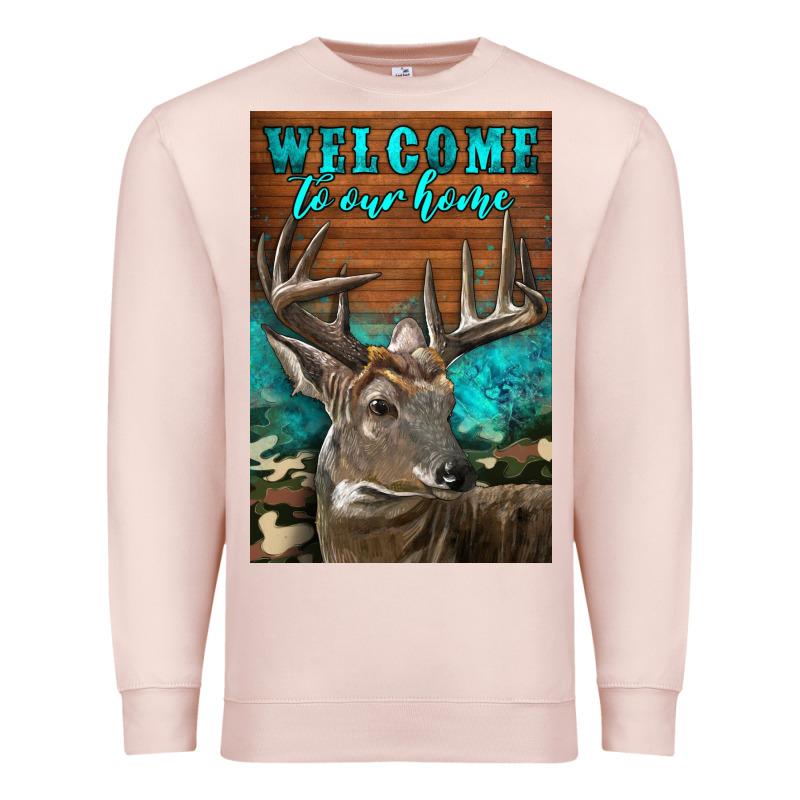 Western Buck Deer Garden Premium Sweatshirt by LillyAllenDesigns | Teevron