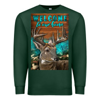 Sports Green Western Buck Deer Garden Premium Sweatshirt - LillyAllenDesigns