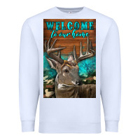 White Western Buck Deer Garden Premium Sweatshirt - LillyAllenDesigns