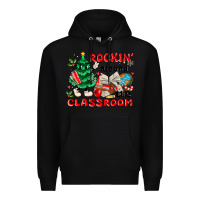 Black rockin around the classroom Premium Hoodie - MaliasSmallBusiness