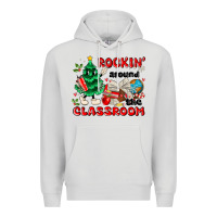 Dove Grey rockin around the classroom Premium Hoodie - MaliasSmallBusiness