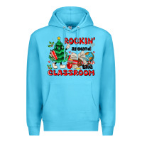 Ocean Blue rockin around the classroom Premium Hoodie - MaliasSmallBusiness