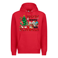 Red rockin around the classroom Premium Hoodie - MaliasSmallBusiness