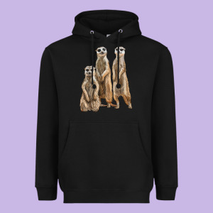 3 Meerkat Heavyweight Hoodie Designed By Lillyallendesigns