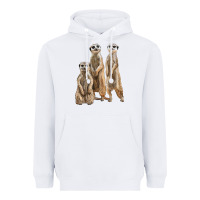 White 3 meerkat Heavyweight Hoodie - LillyAllenDesigns