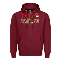 Burgundy tis the season american football little debbie tree cakes Zipper Hoodie - JahusDesignShop