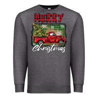 Charcoal Heather merry christmas truck Premium Sweatshirt - BarkalooDesign