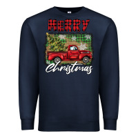 Navy merry christmas truck Premium Sweatshirt - BarkalooDesign