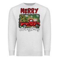 Oatmeal Heather merry christmas truck Premium Sweatshirt - BarkalooDesign