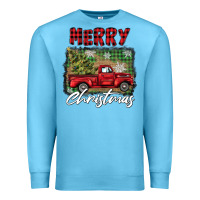 Ocean Blue merry christmas truck Premium Sweatshirt - BarkalooDesign