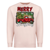 Pale Pink merry christmas truck Premium Sweatshirt - BarkalooDesign