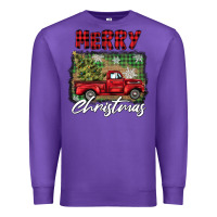 Purple merry christmas truck Premium Sweatshirt - BarkalooDesign