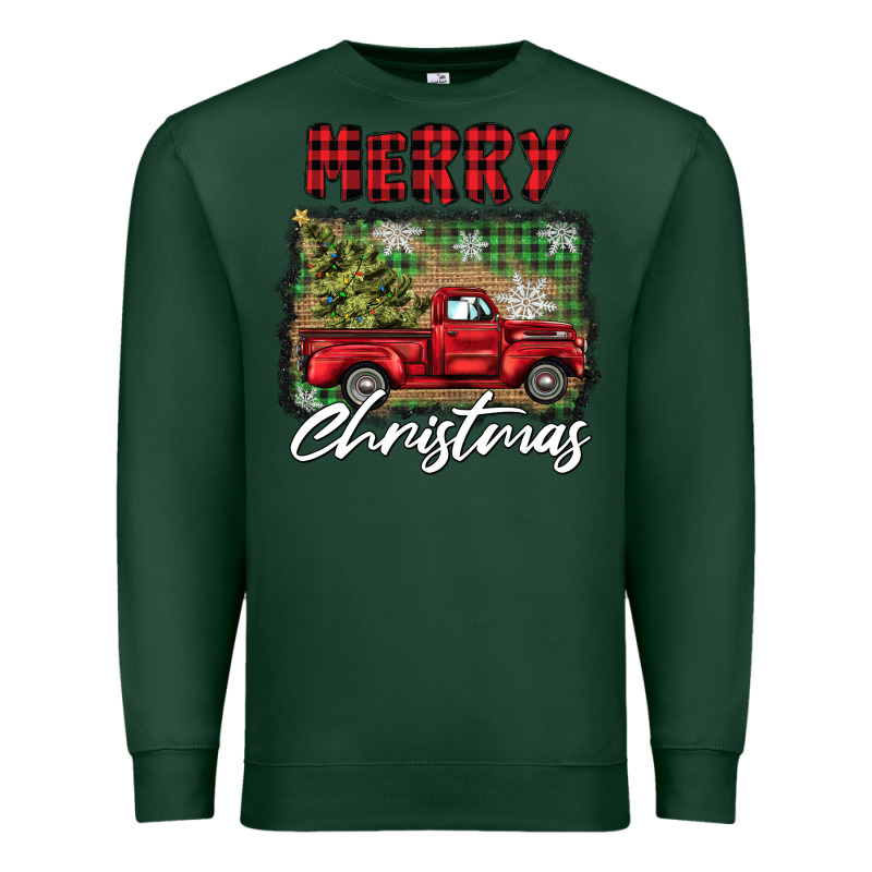 Merry Christmas Truck Premium Sweatshirt by BarkalooDesign | Teevron