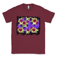 Burgundy halloween bat and roses background Classic Tee - BundleAndBundleShop