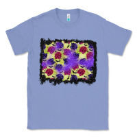 Colony Blue halloween bat and roses background Classic Tee - BundleAndBundleShop