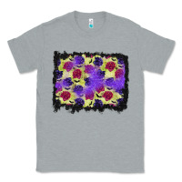 Heather Grey halloween bat and roses background Classic Tee - BundleAndBundleShop