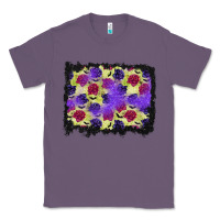 Lavender halloween bat and roses background Classic Tee - BundleAndBundleShop