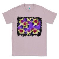 Lilac halloween bat and roses background Classic Tee - BundleAndBundleShop