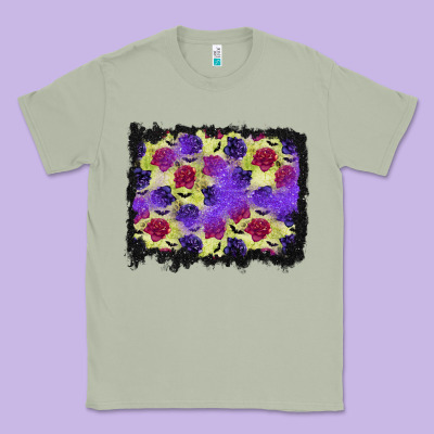 Halloween Bat And Roses Background Classic Tee Designed By Bundleandbundleshop