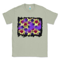 Matcha halloween bat and roses background Classic Tee - BundleAndBundleShop