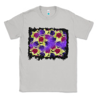 Moon Dust halloween bat and roses background Classic Tee - BundleAndBundleShop