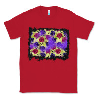 Red halloween bat and roses background Classic Tee - BundleAndBundleShop