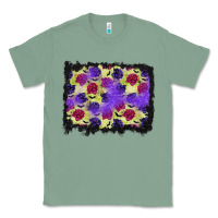 Sage halloween bat and roses background Classic Tee - BundleAndBundleShop