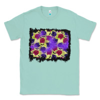 Seafoam halloween bat and roses background Classic Tee - BundleAndBundleShop