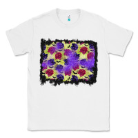 White halloween bat and roses background Classic Tee - BundleAndBundleShop