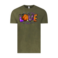 Vintage Olive for the love of the game basketball Vintage Tee - Zillion Design Studio