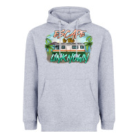 Heather Grey escape to the unknown Heavyweight Hoodie - NancyCooperArtShop